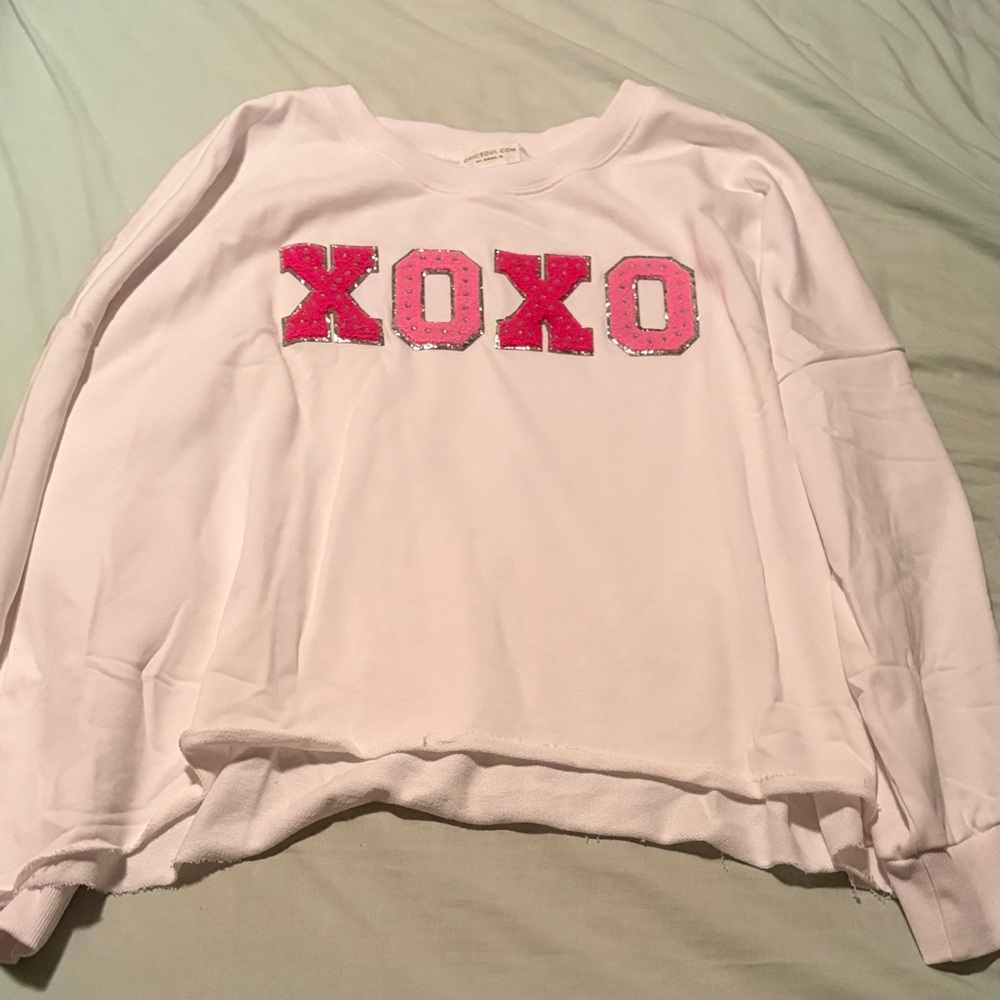 Chic Soul Women's Sweater in Pink and White